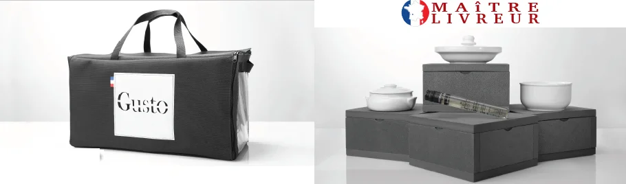 ensemble gusto, emballages et vaiselles